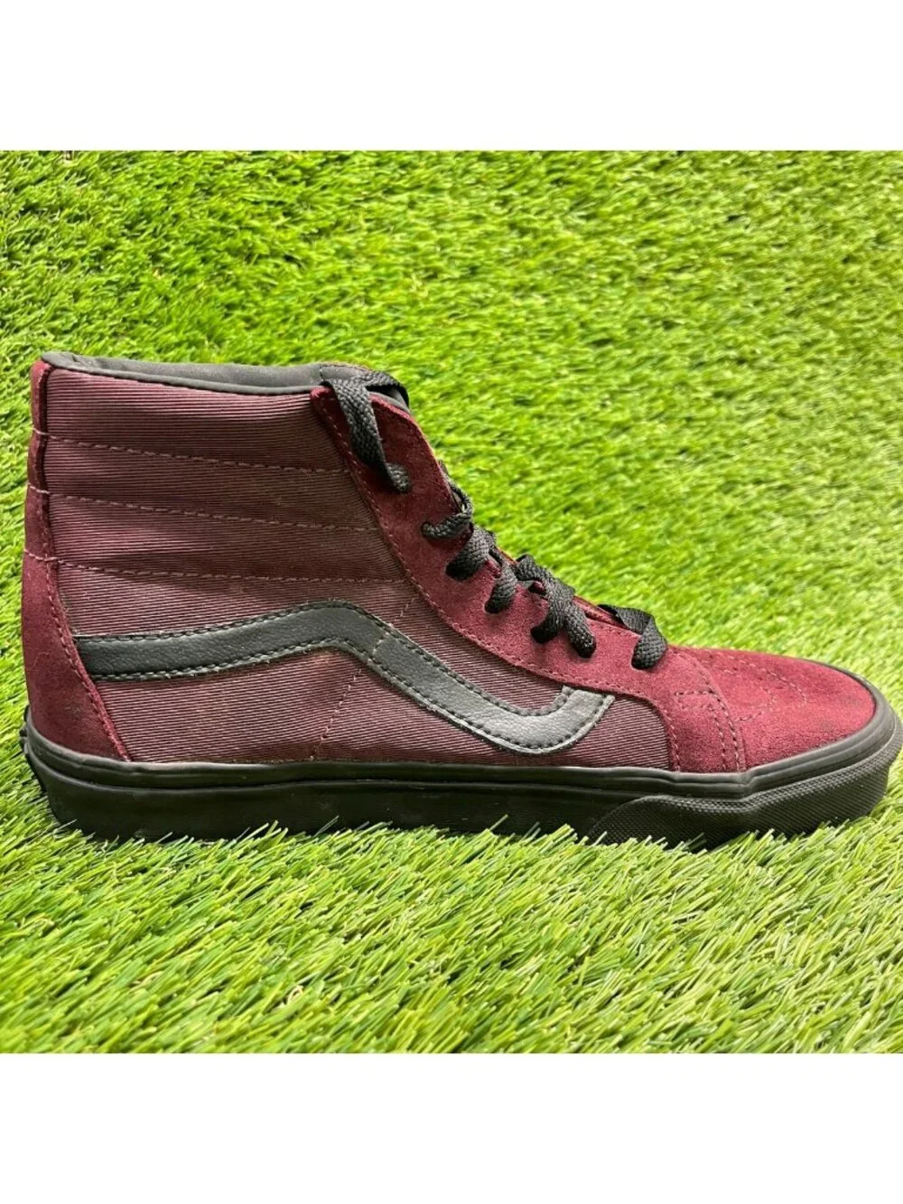 Vans Sk8-Hi Mens Size 8 Womens 9.5 Burgundy Athletic Skateboard Shoes Sneakers